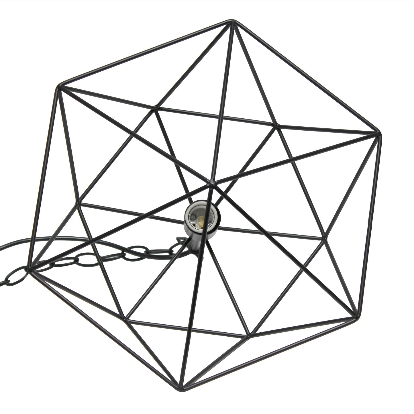 All The Rages Lalia Home 16" Black Modern Metal Wire Paragon Hanging Pendant Light
