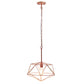 All The Rages Lalia Home 16" Rose Gold Modern Metal Wire Paragon Hanging Pendant Light