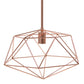 All The Rages Lalia Home 16" Rose Gold Modern Metal Wire Paragon Hanging Pendant Light