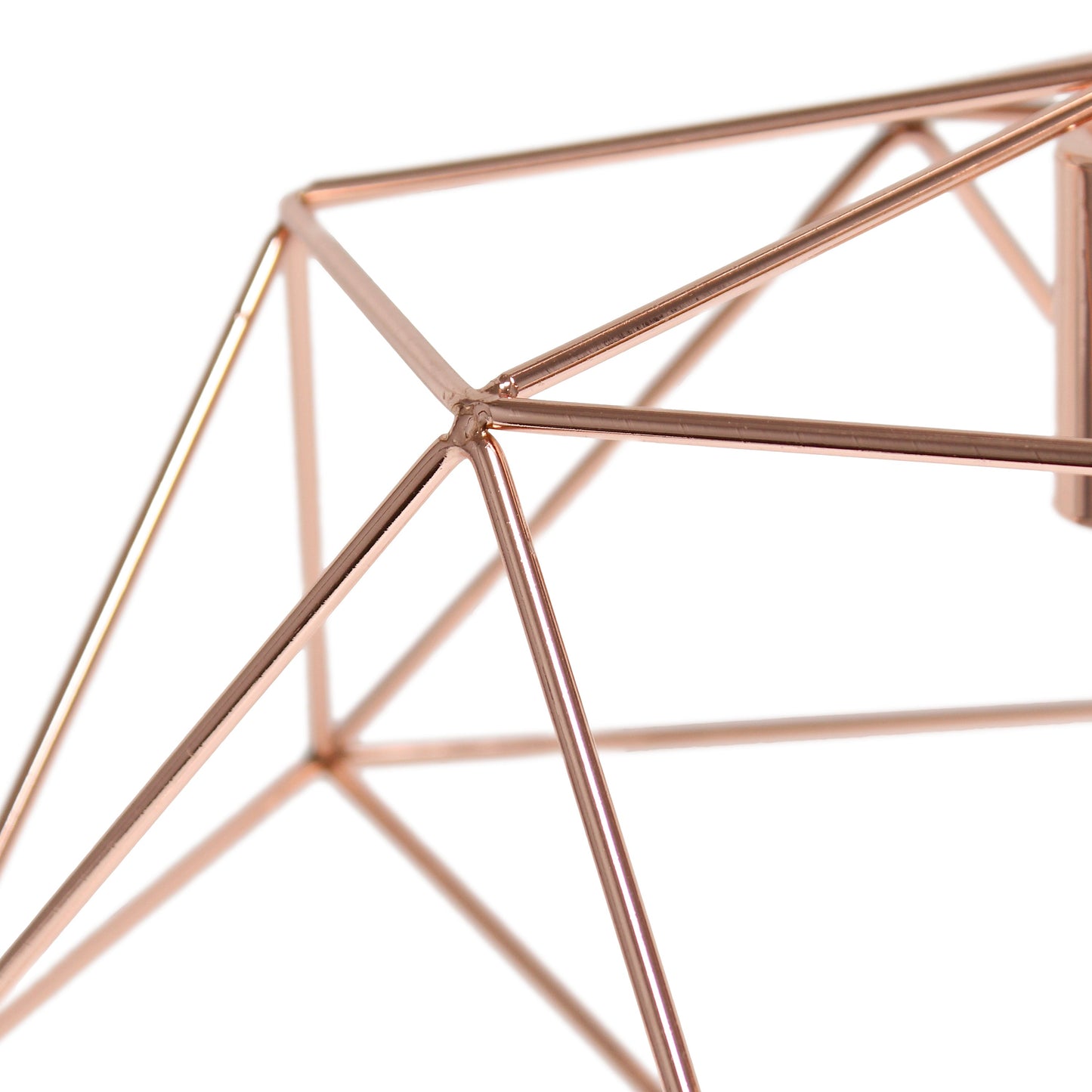 All The Rages Lalia Home 16" Rose Gold Modern Metal Wire Paragon Hanging Pendant Light