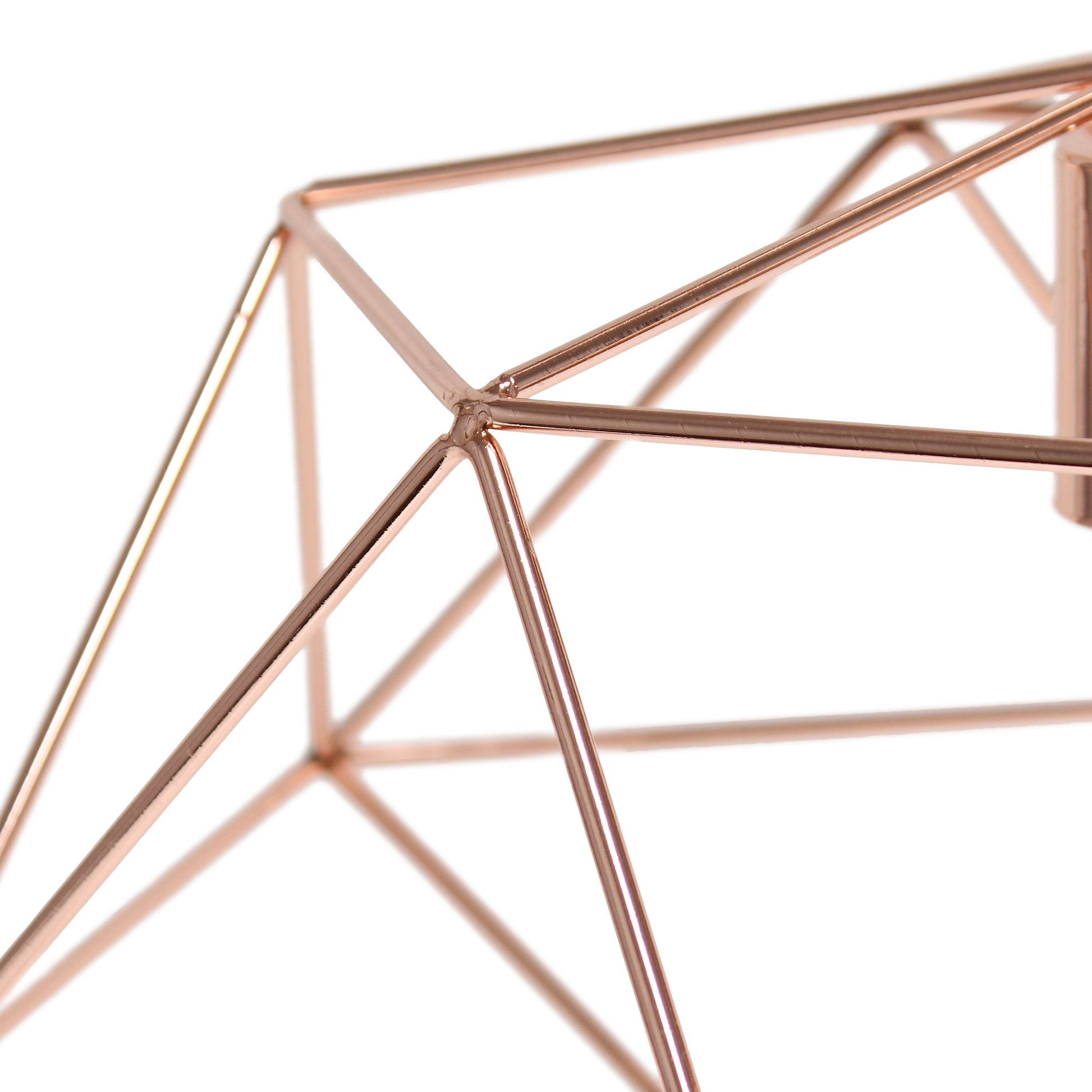 All The Rages Lalia Home 16" Rose Gold Modern Metal Wire Paragon Hanging Pendant Light