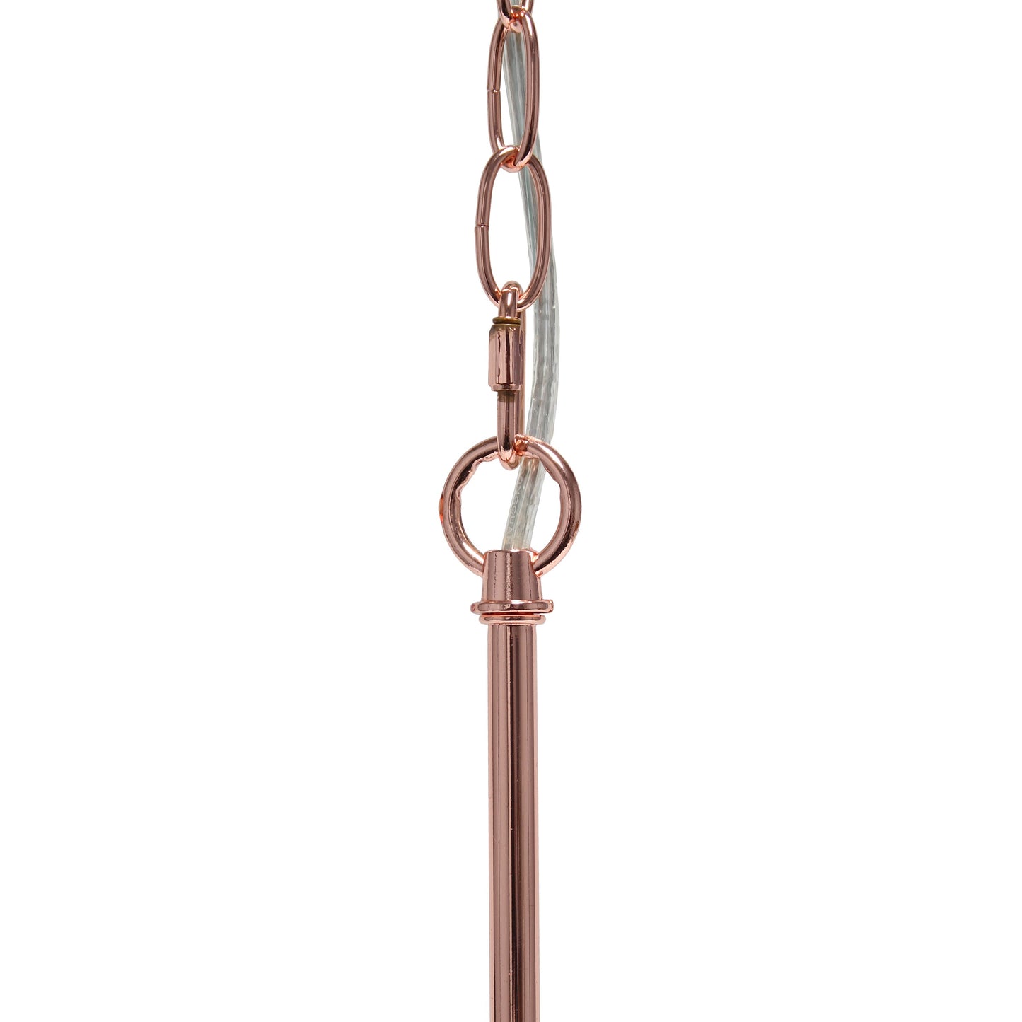 All The Rages Lalia Home 16" Rose Gold Modern Metal Wire Paragon Hanging Pendant Light