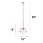 All The Rages Lalia Home 16" Rose Gold Modern Metal Wire Paragon Hanging Pendant Light