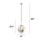 All The Rages Lalia Home 18" Antique Brass 3-Light Adjustable Industrial Globe Metal & Clear Glass Pendant Light