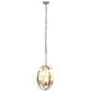 All The Rages Lalia Home 18" Antique Brass 3-Light Adjustable Industrial Globe Metal & Clear Glass Pendant Light
