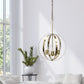 All The Rages Lalia Home 18" Antique Brass 3-Light Adjustable Industrial Globe Metal & Clear Glass Pendant Light