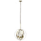 All The Rages Lalia Home 18" Antique Brass 3-Light Adjustable Industrial Globe Metal & Clear Glass Pendant Light