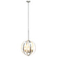 All The Rages Lalia Home 18" Brushed Nickel 3-Light Adjustable Industrial Globe Metal & Clear Glass Pendant Light