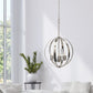 All The Rages Lalia Home 18" Brushed Nickel 3-Light Adjustable Industrial Globe Metal & Clear Glass Pendant Light