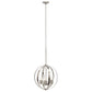 All The Rages Lalia Home 18" Brushed Nickel 3-Light Adjustable Industrial Globe Metal & Clear Glass Pendant Light