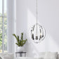 All The Rages Lalia Home 18" Chrome 3-Light Adjustable Industrial Globe Metal & Clear Glass Pendant Light