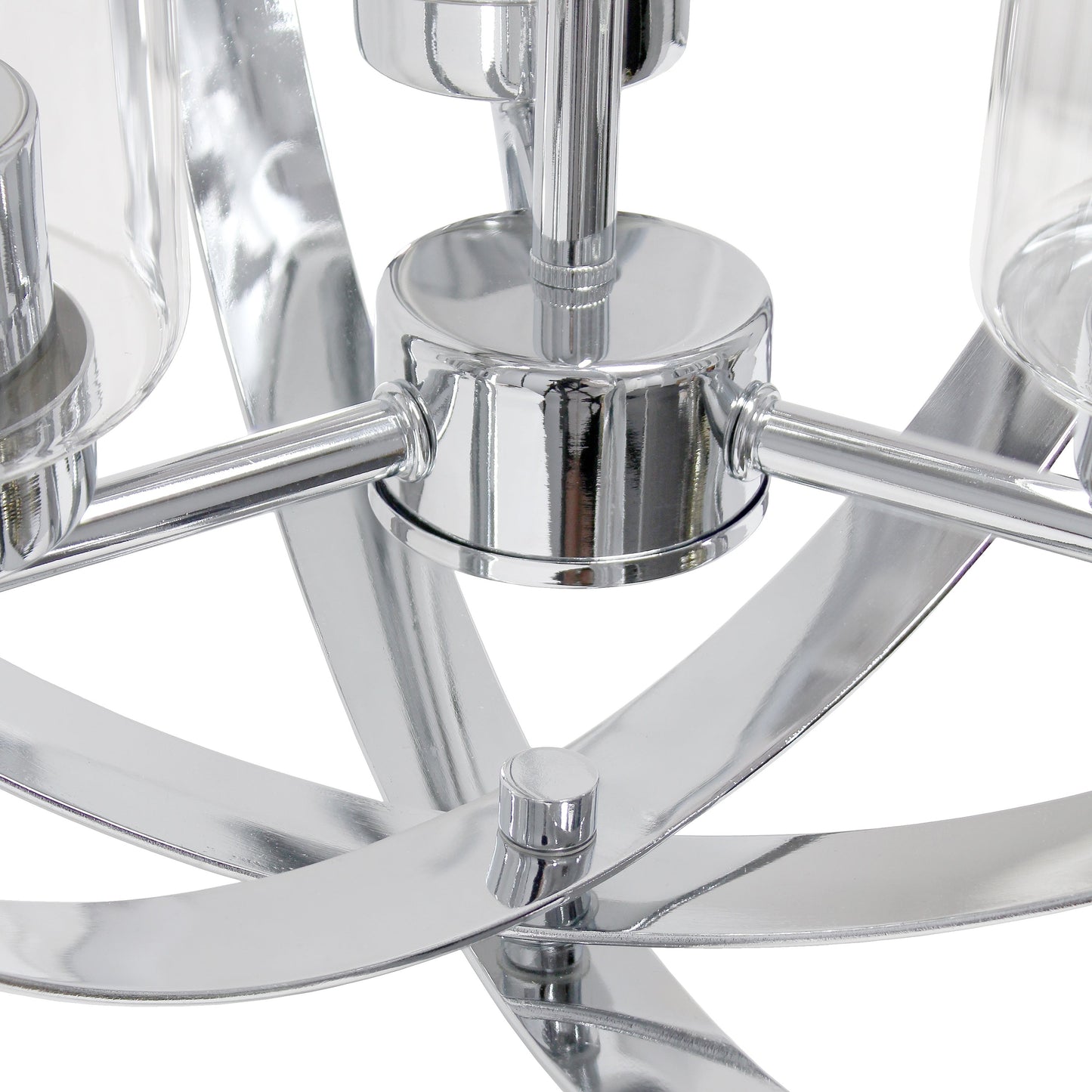 All The Rages Lalia Home 18" Chrome 3-Light Adjustable Industrial Globe Metal & Clear Glass Pendant Light