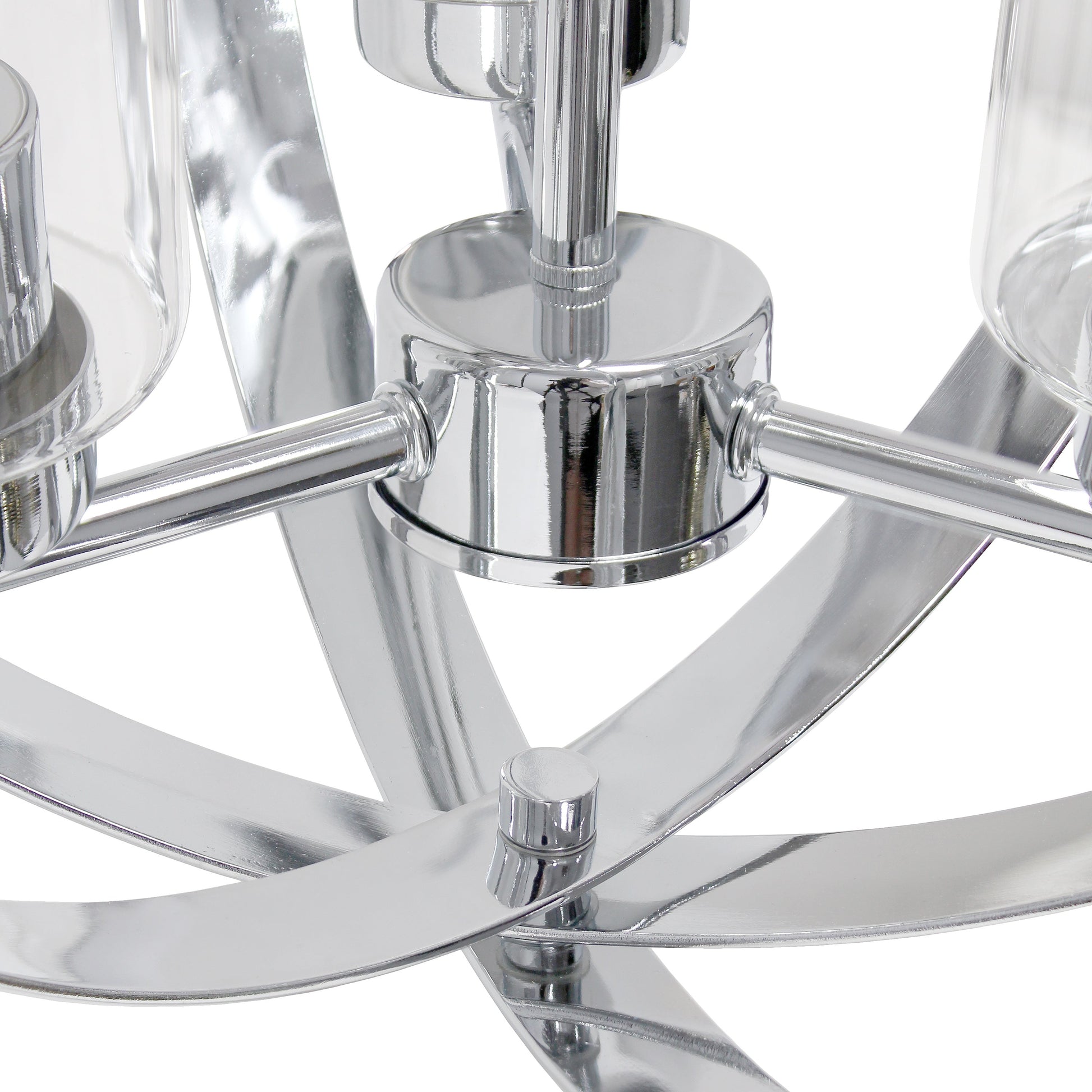 All The Rages Lalia Home 18" Chrome 3-Light Adjustable Industrial Globe Metal & Clear Glass Pendant Light