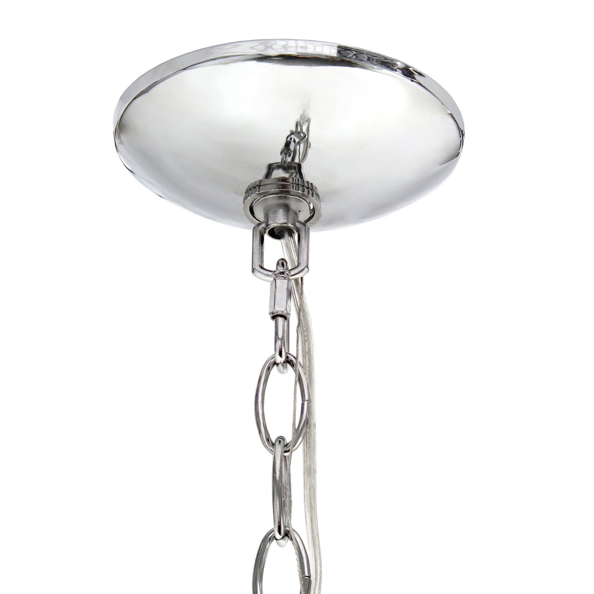 All The Rages Lalia Home 18" Chrome 3-Light Adjustable Industrial Globe Metal & Clear Glass Pendant Light
