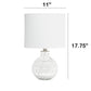 All The Rages Lalia Home 18" Clear Engraved Honeycomb Glass Table Lamp With White Fabric Shade