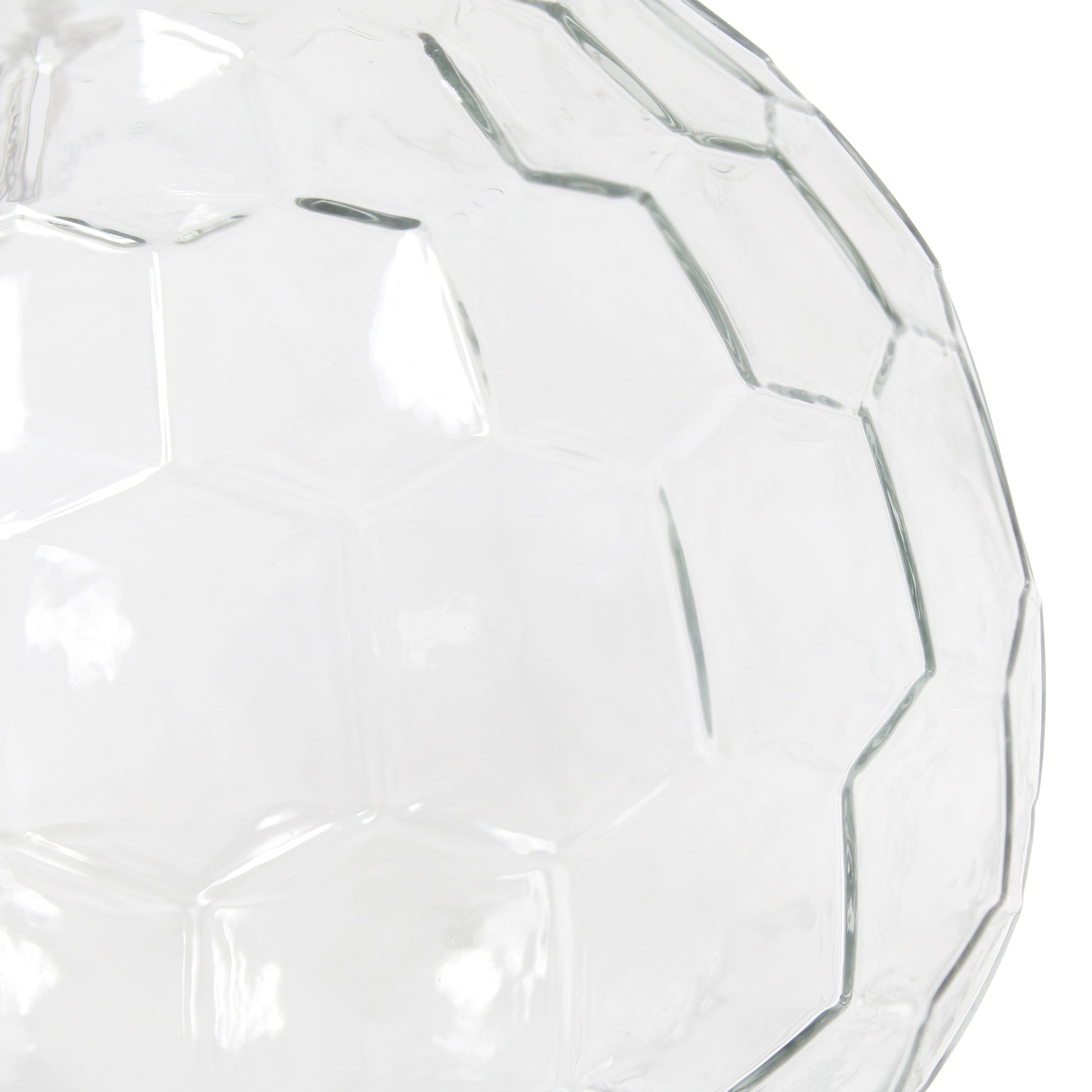 All The Rages Lalia Home 18" Clear Engraved Honeycomb Glass Table Lamp With White Fabric Shade