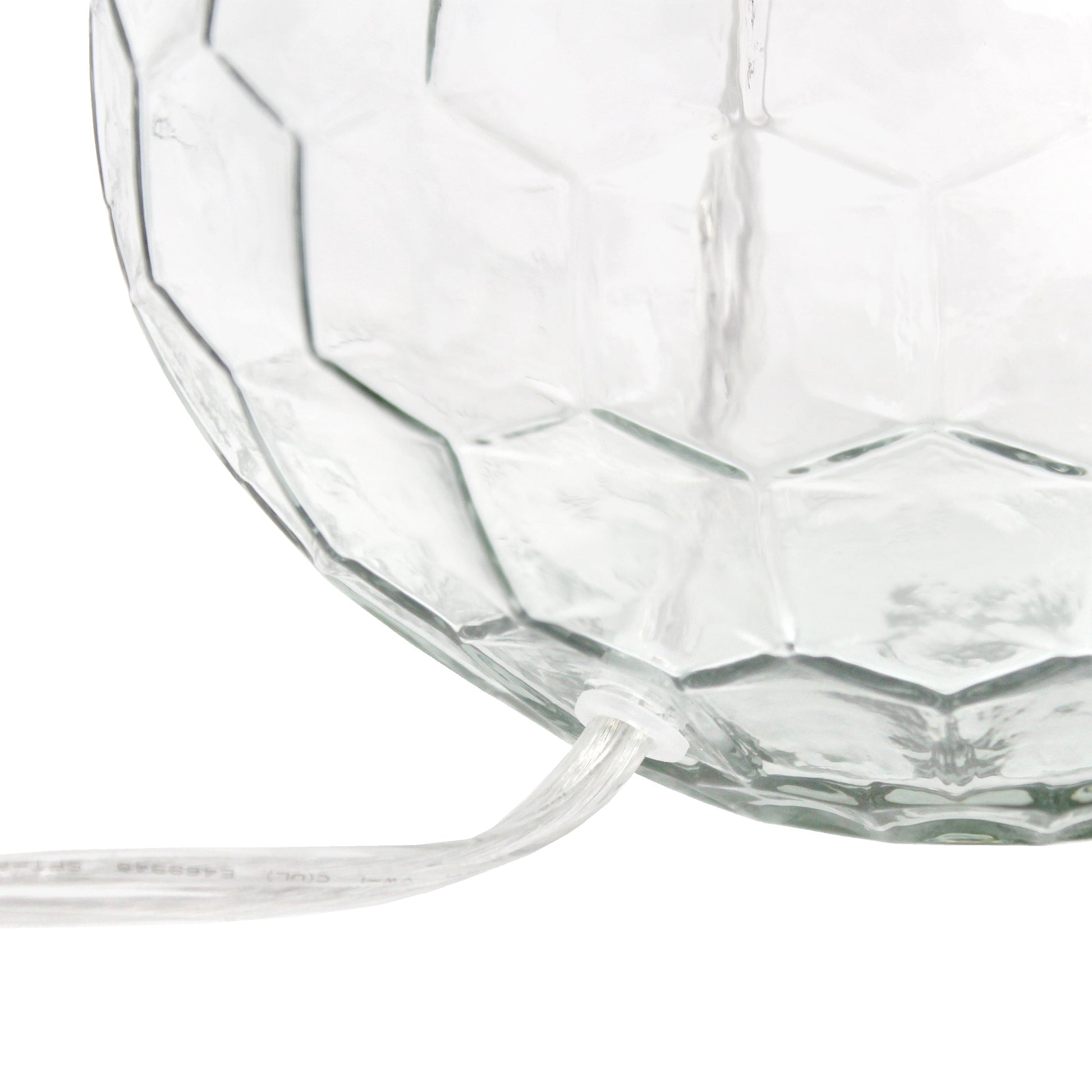 All The Rages Lalia Home 18" Clear Engraved Honeycomb Glass Table Lamp With White Fabric Shade