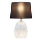 All The Rages Lalia Home 18" Clear Fluted Glass Table Lamp With Gray Fabric Shade