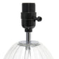 All The Rages Lalia Home 18" Clear Fluted Glass Table Lamp With Gray Fabric Shade