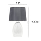 All The Rages Lalia Home 18" Clear Fluted Glass Table Lamp With Gray Fabric Shade