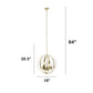 All The Rages Lalia Home 18" Gold 3-Light Adjustable Industrial Globe Metal & Clear Glass Pendant Light