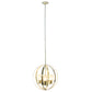 All The Rages Lalia Home 18" Gold 3-Light Adjustable Industrial Globe Metal & Clear Glass Pendant Light