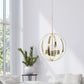 All The Rages Lalia Home 18" Gold 3-Light Adjustable Industrial Globe Metal & Clear Glass Pendant Light