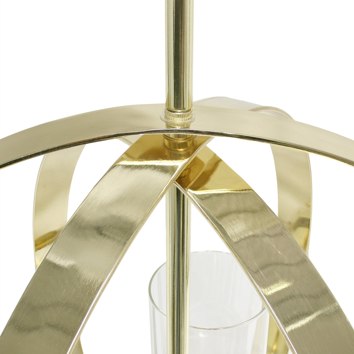 All The Rages Lalia Home 18" Gold 3-Light Adjustable Industrial Globe Metal & Clear Glass Pendant Light