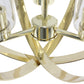 All The Rages Lalia Home 18" Gold 3-Light Adjustable Industrial Globe Metal & Clear Glass Pendant Light