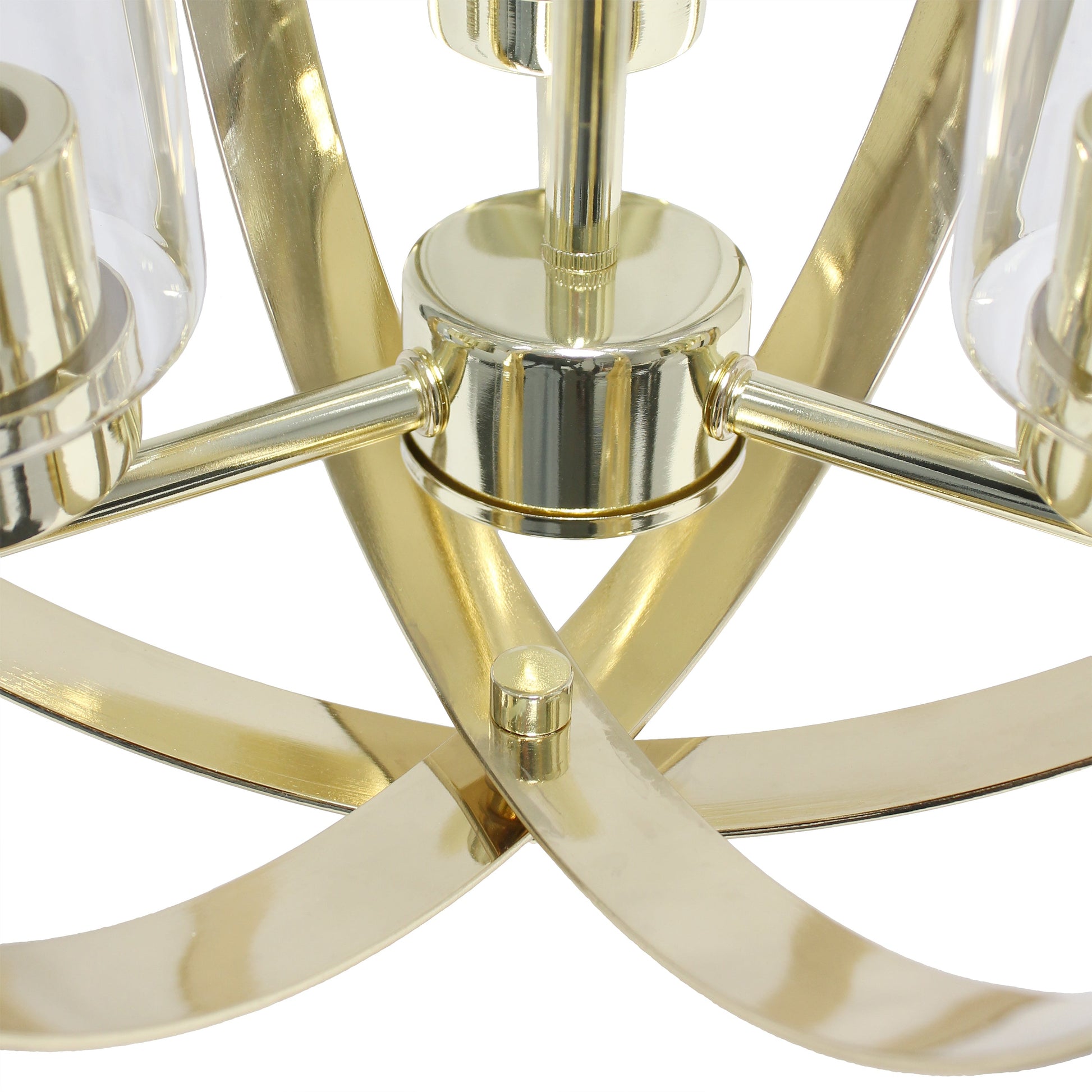 All The Rages Lalia Home 18" Gold 3-Light Adjustable Industrial Globe Metal & Clear Glass Pendant Light