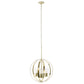 All The Rages Lalia Home 18" Gold 3-Light Adjustable Industrial Globe Metal & Clear Glass Pendant Light