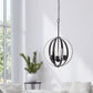 All The Rages Lalia Home 18" Restoration Bronze 3-Light Adjustable Industrial Globe Metal & Clear Glass Pendant Light