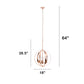 All The Rages Lalia Home 18" Rose Gold 3-Light Adjustable Industrial Globe Metal & Clear Glass Pendant Light