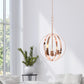 All The Rages Lalia Home 18" Rose Gold 3-Light Adjustable Industrial Globe Metal & Clear Glass Pendant Light