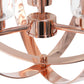 All The Rages Lalia Home 18" Rose Gold 3-Light Adjustable Industrial Globe Metal & Clear Glass Pendant Light