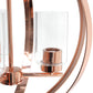 All The Rages Lalia Home 18" Rose Gold 3-Light Adjustable Industrial Globe Metal & Clear Glass Pendant Light