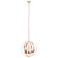 All The Rages Lalia Home 18" Rose Gold 3-Light Adjustable Industrial Globe Metal & Clear Glass Pendant Light