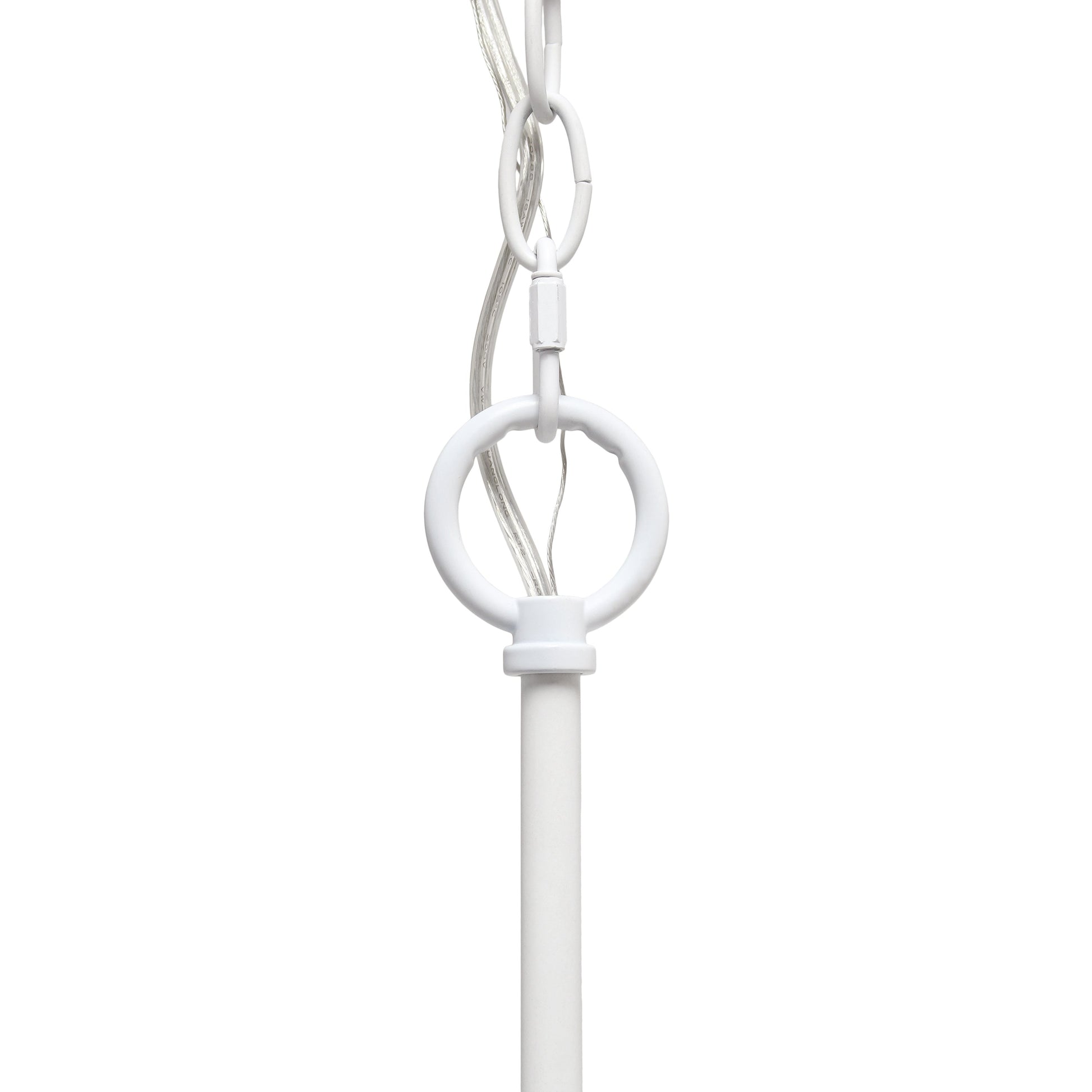 All The Rages Lalia Home 18" White 3-Light Adjustable Industrial Globe Metal & Clear Glass Pendant Light