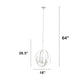All The Rages Lalia Home 18" White 3-Light Adjustable Industrial Globe Metal & Clear Glass Pendant Light