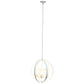 All The Rages Lalia Home 18" White 3-Light Adjustable Industrial Globe Metal & Clear Glass Pendant Light