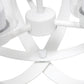 All The Rages Lalia Home 18" White 3-Light Adjustable Industrial Globe Metal & Clear Glass Pendant Light