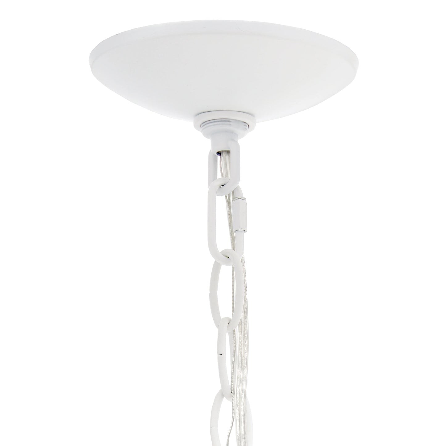 All The Rages Lalia Home 18" White 3-Light Adjustable Industrial Globe Metal & Clear Glass Pendant Light