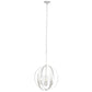 All The Rages Lalia Home 18" White 3-Light Adjustable Industrial Globe Metal & Clear Glass Pendant Light