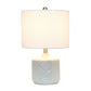 All The Rages Lalia Home 19" Off White Ceramic Eyelet Pattern Floral Textured Table Lamp With White Fabric Shade