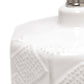 All The Rages Lalia Home 19" Off White Ceramic Eyelet Pattern Floral Textured Table Lamp With White Fabric Shade
