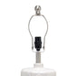 All The Rages Lalia Home 19" Off White Ceramic Eyelet Pattern Floral Textured Table Lamp With White Fabric Shade