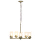 All The Rages Lalia Home 21" Antique Brass 5-Light Classic Contemporary Clear Glass & Metal Pendant Light
