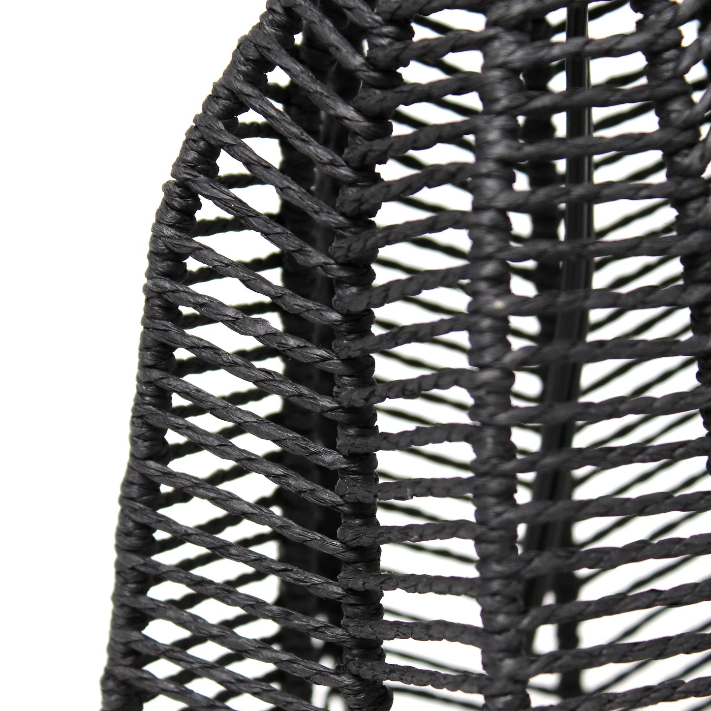 All The Rages Lalia Home 21" Black Vintage Rattan Wicker Style Paper Rope Table Lamp With Light Gray Fabric Shade