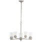 All The Rages Lalia Home 21" Brushed Nickel 5-Light Classic Contemporary Clear Glass & Metal Pendant Light