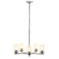 All The Rages Lalia Home 21" Chrome 5-Light Classic Contemporary Clear Glass & Metal Pendant Light
